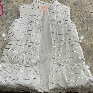 Faded Glory White and Silver Striped Vest size 7/8. Never got a chance to wear.